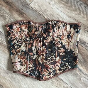 SHEIN Earthy Tones Tapestry Corset